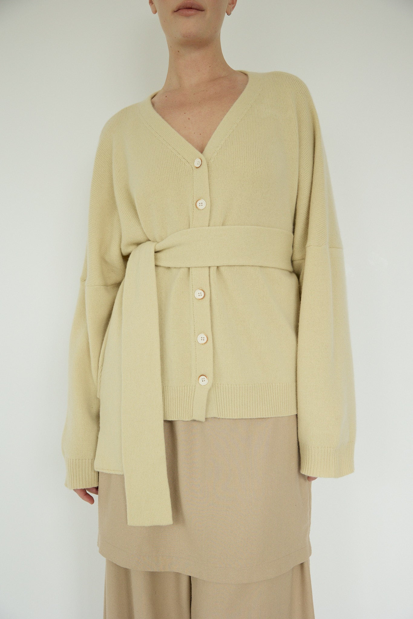 The Cashmere Cardigan, Wheat 2x/3x - last one