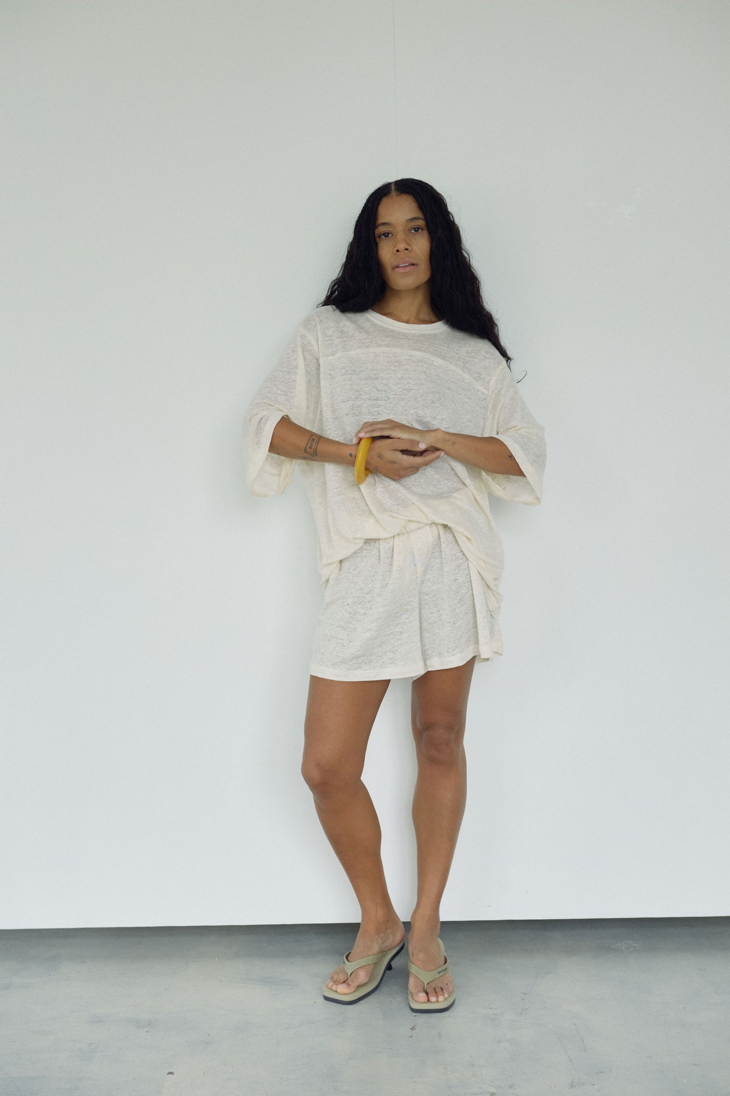 The Linen Boxer Short, Milk