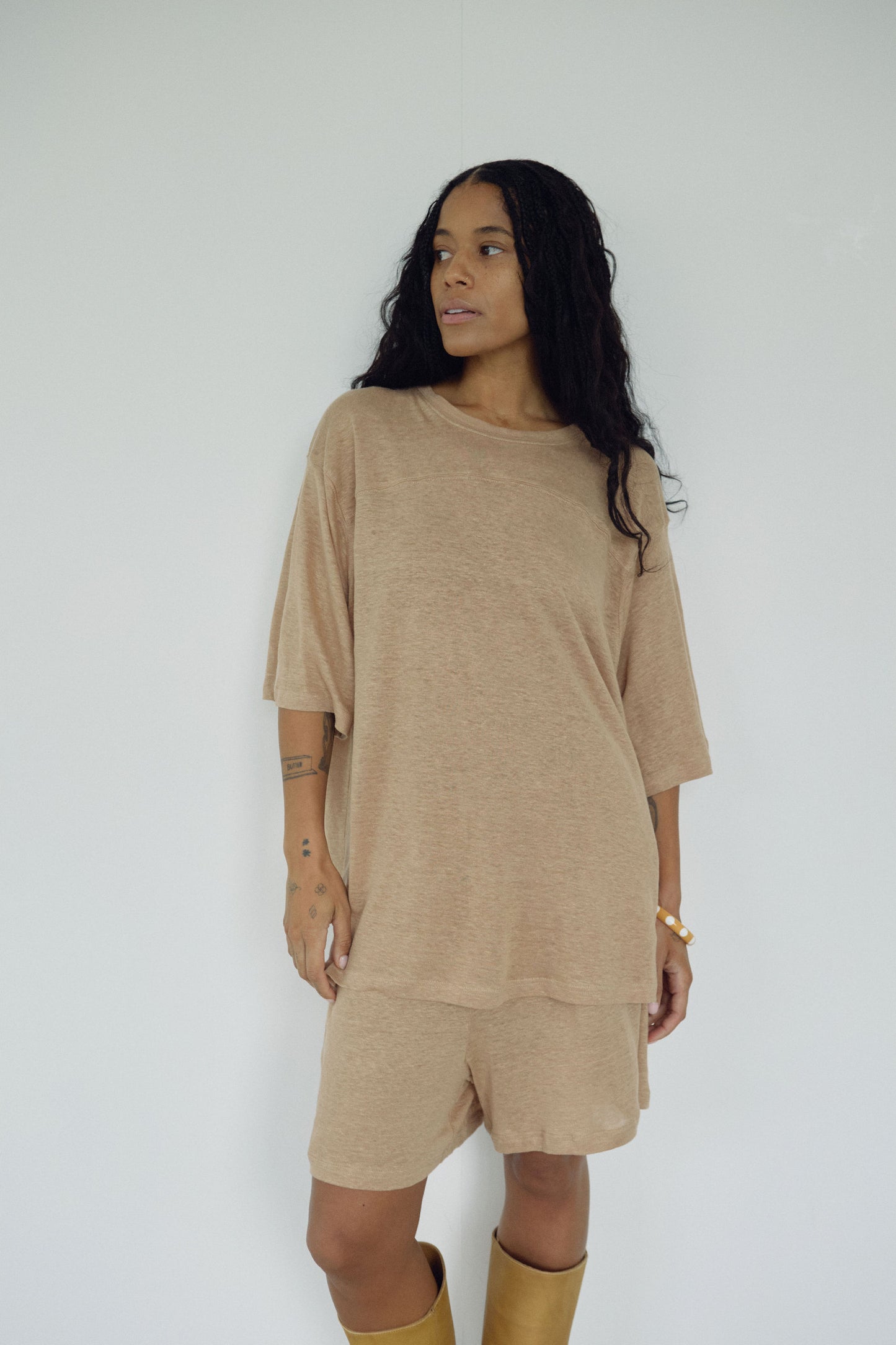 The Linen Tee, Tan