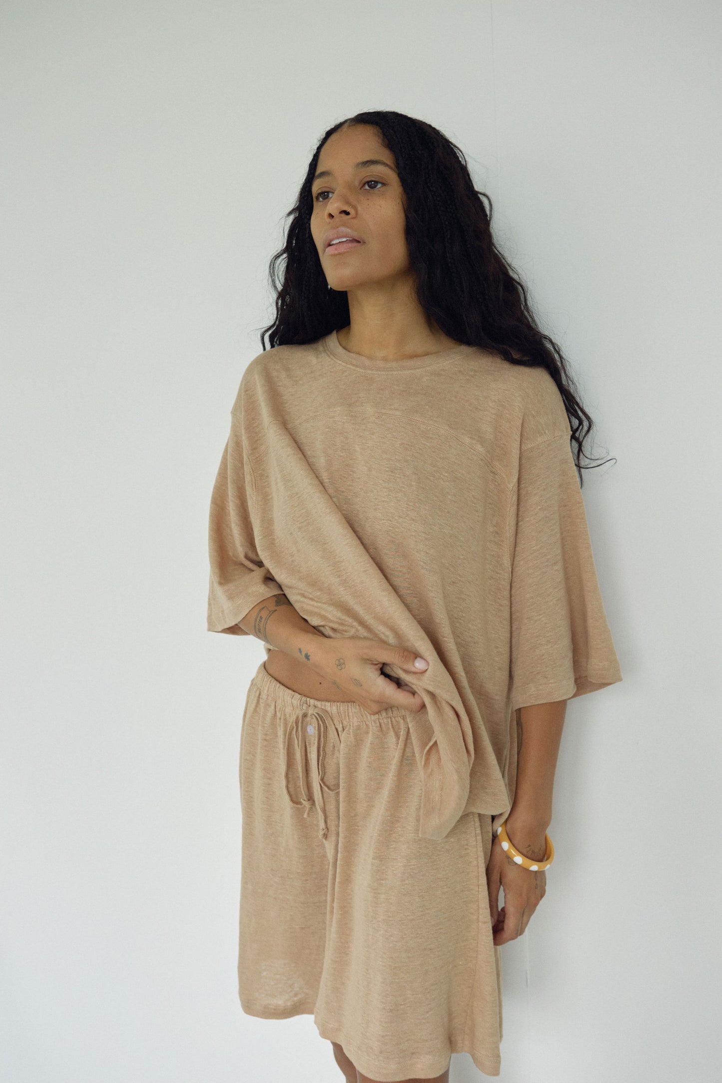 The Linen Tee, Tan