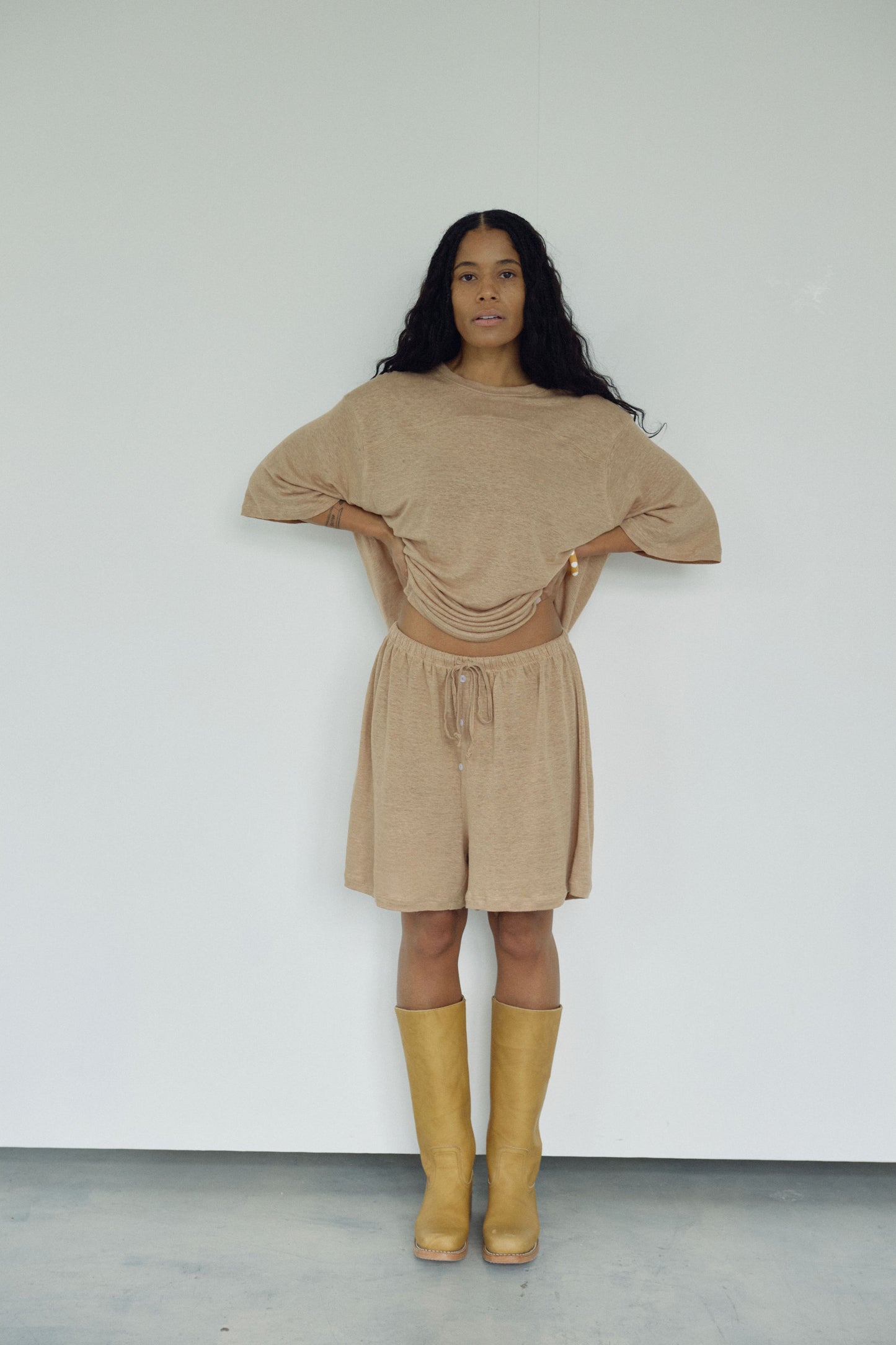 The Linen Boxer Short, Tan