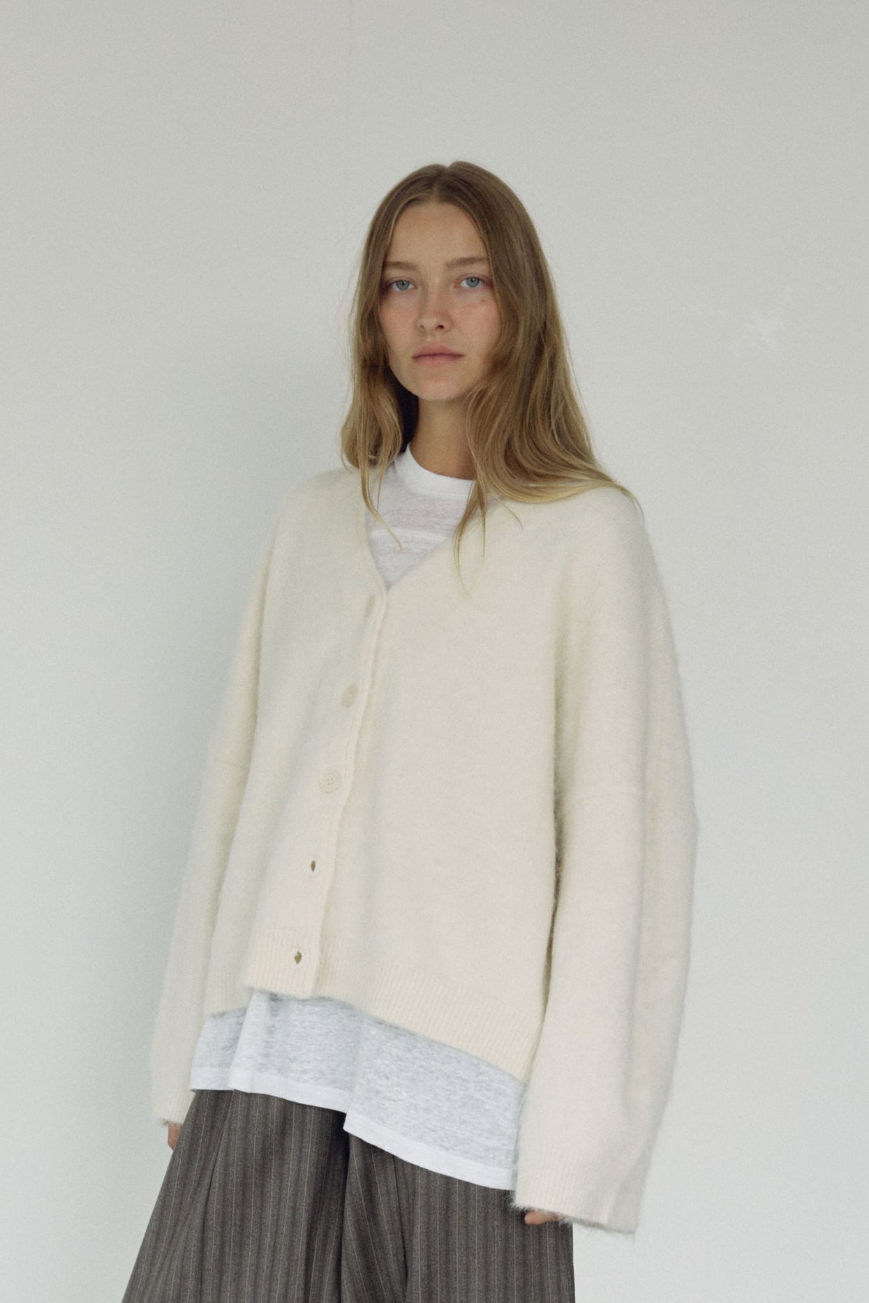 The V Neck Cardi, Milk