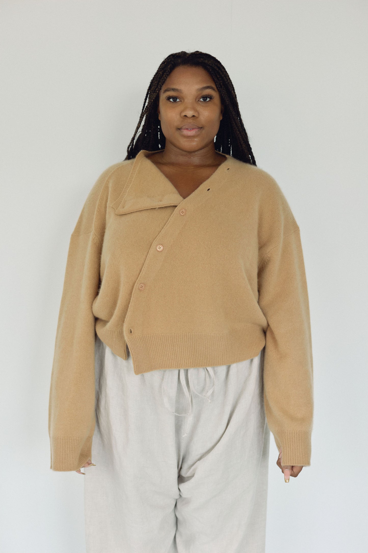 The Asymmetric Cashmere Knit, Toast