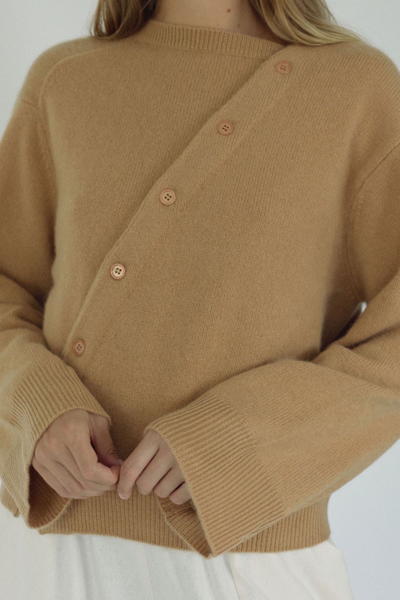 The Asymmetric Cashmere Knit, Toast