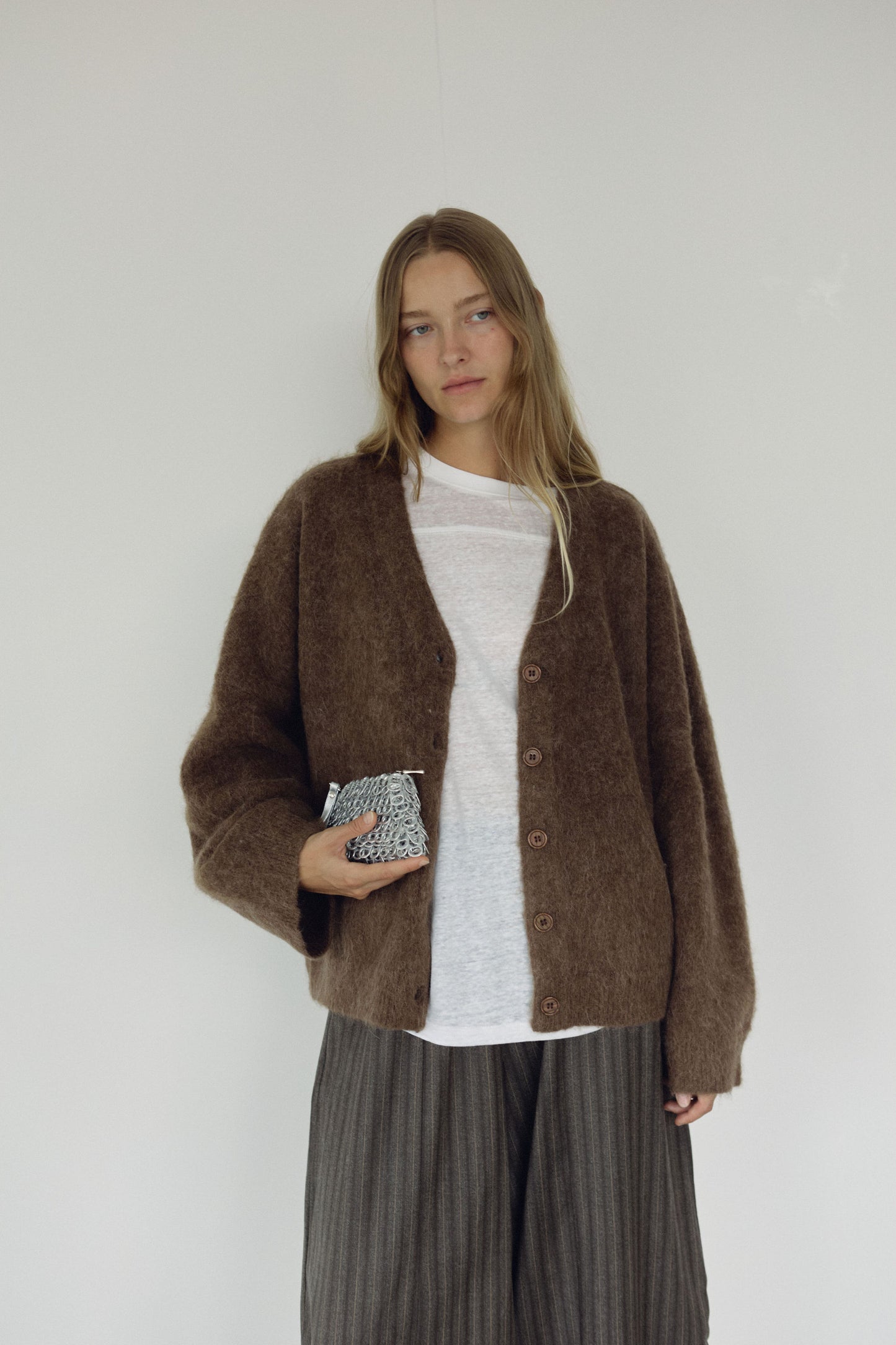 The V Neck Cardi, Umber