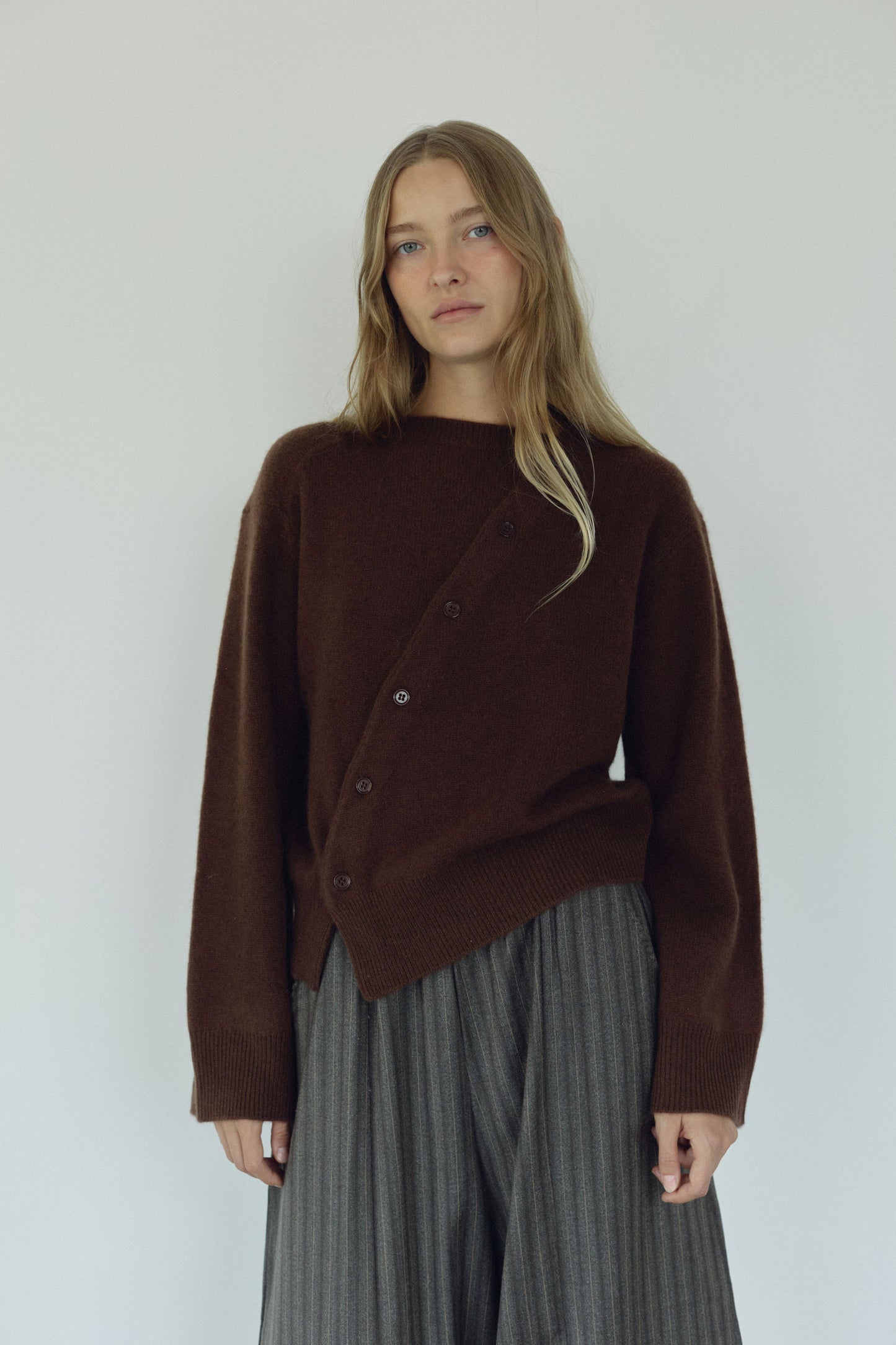 The Asymmetric Cashmere Knit, Espresso
