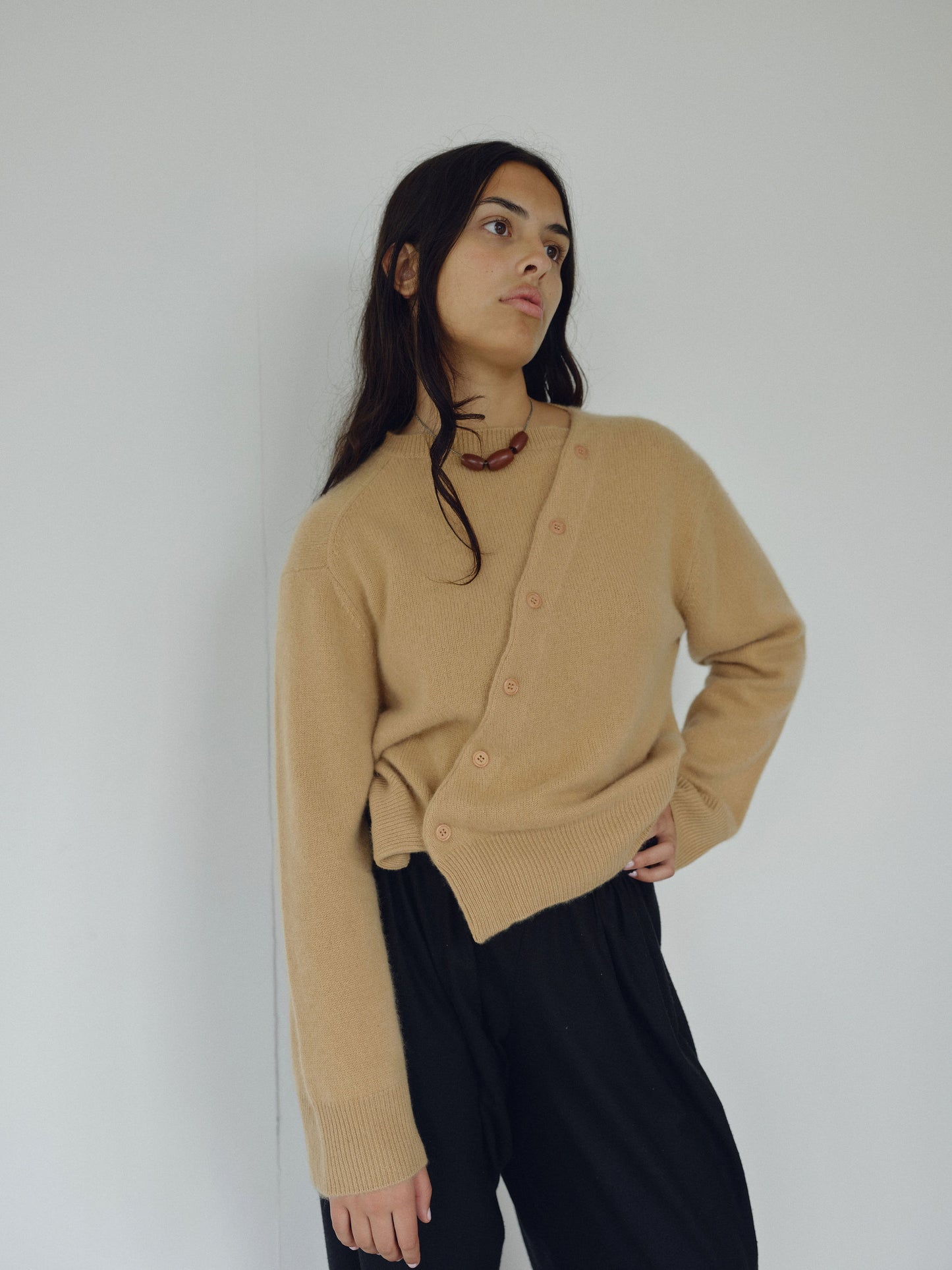 The Asymmetric Cashmere Knit, Toast