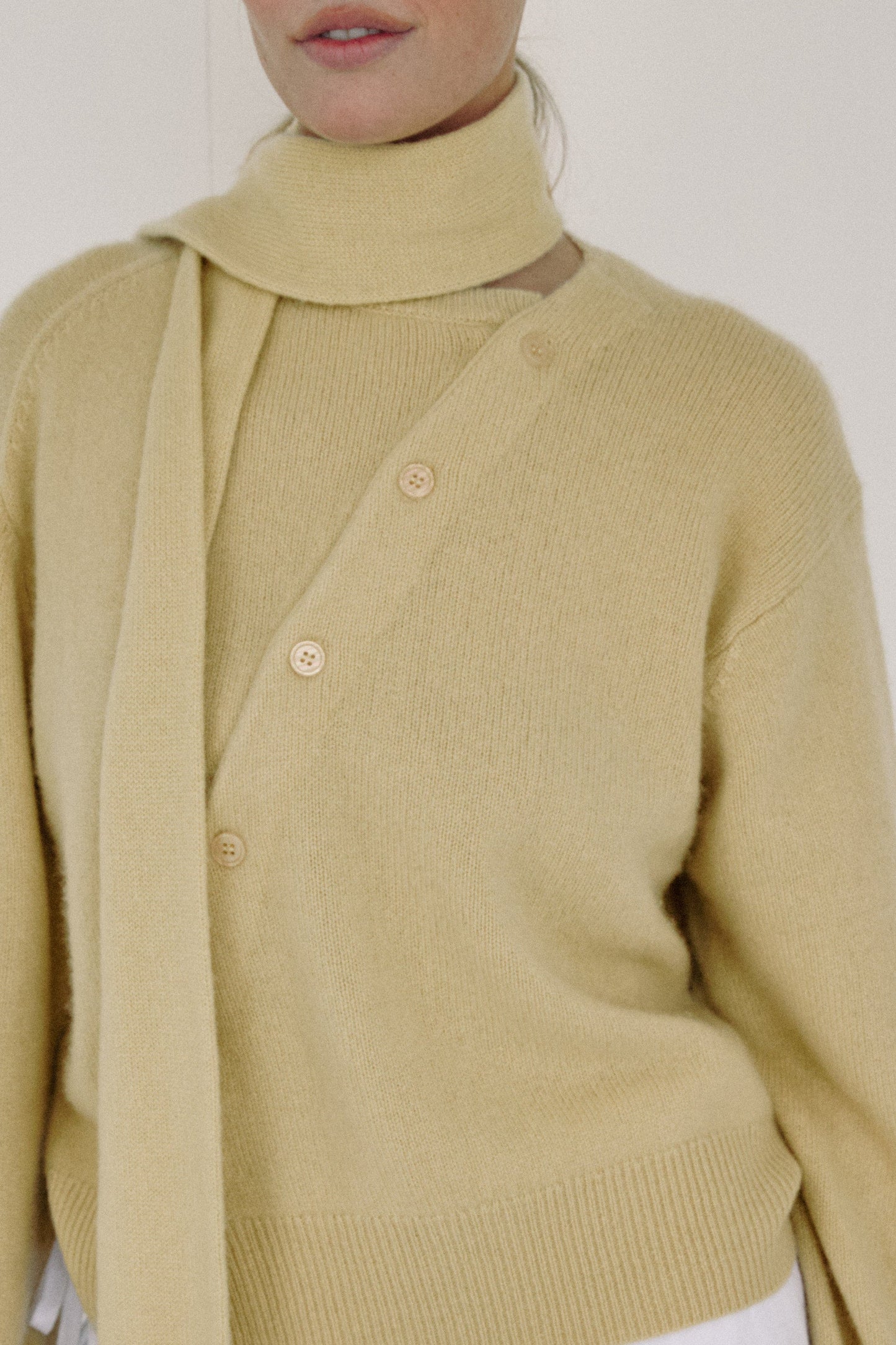 The Asymmetric Cashmere Knit, Wheat