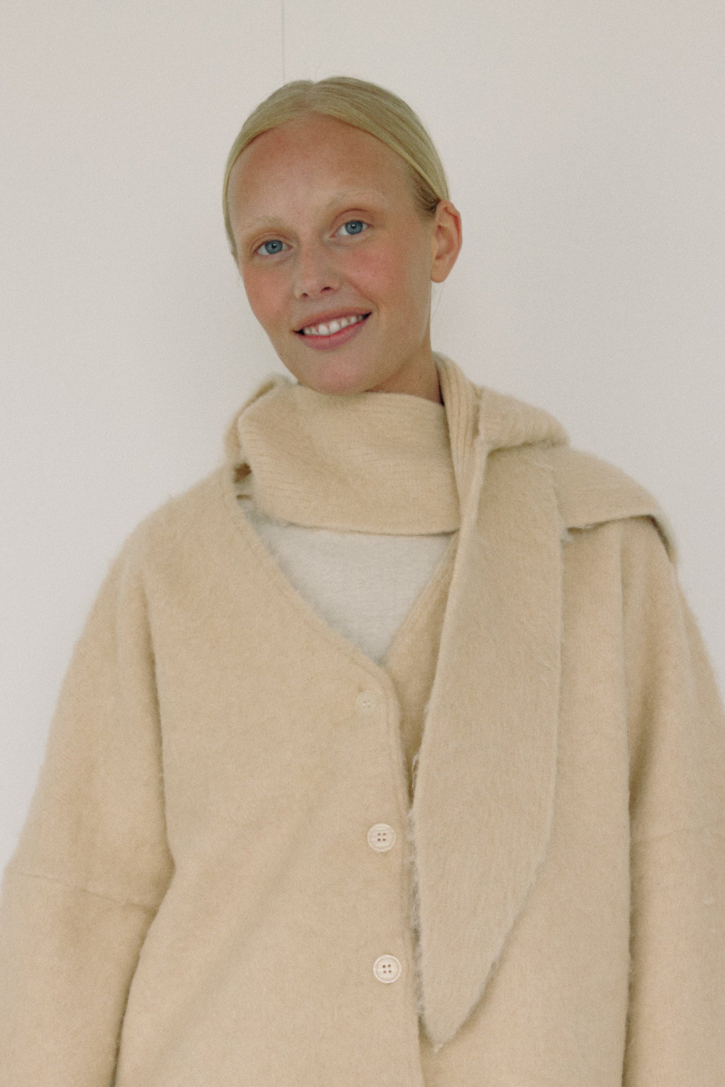 The Hooded Scarf, Cream