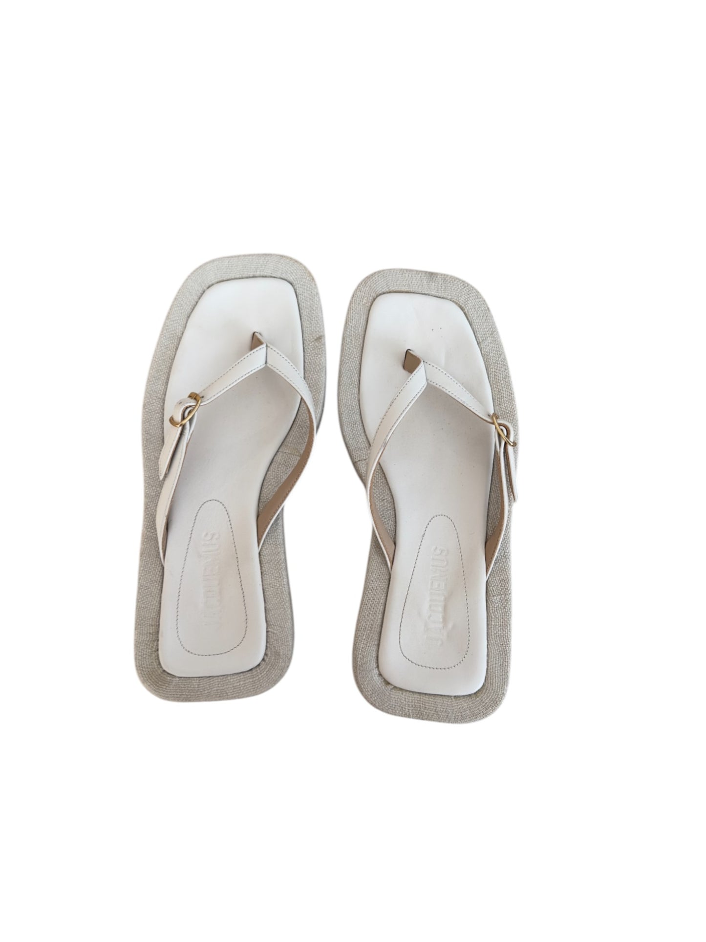 Jacquemus Linen Sandals, Size 35