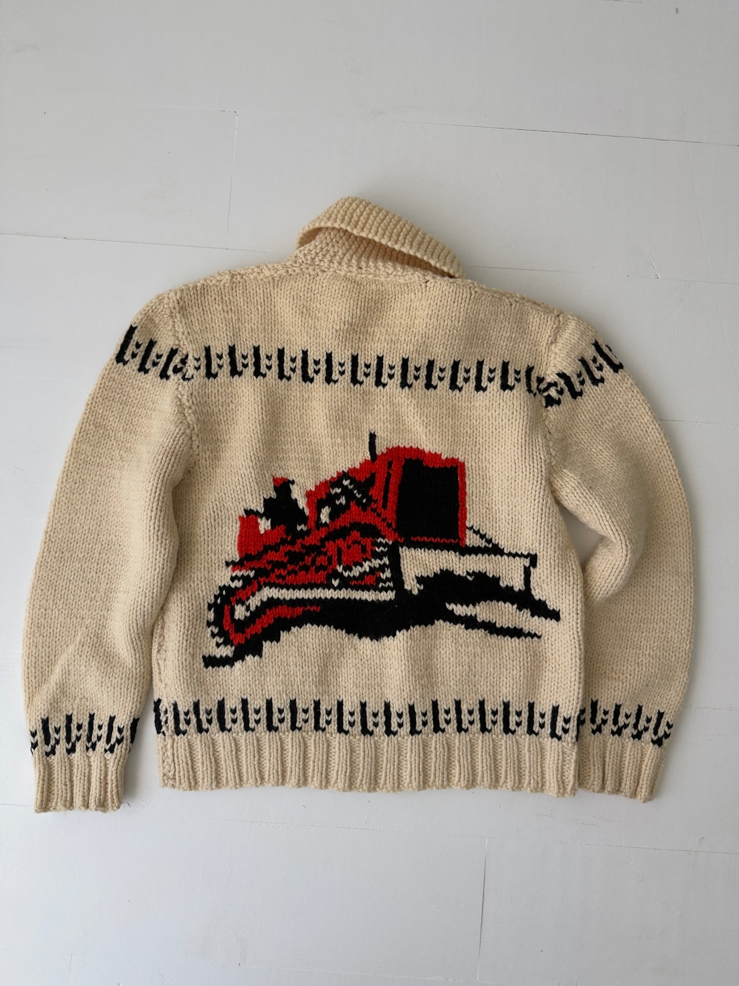 1960s Bulldozer Wool Cardigan
