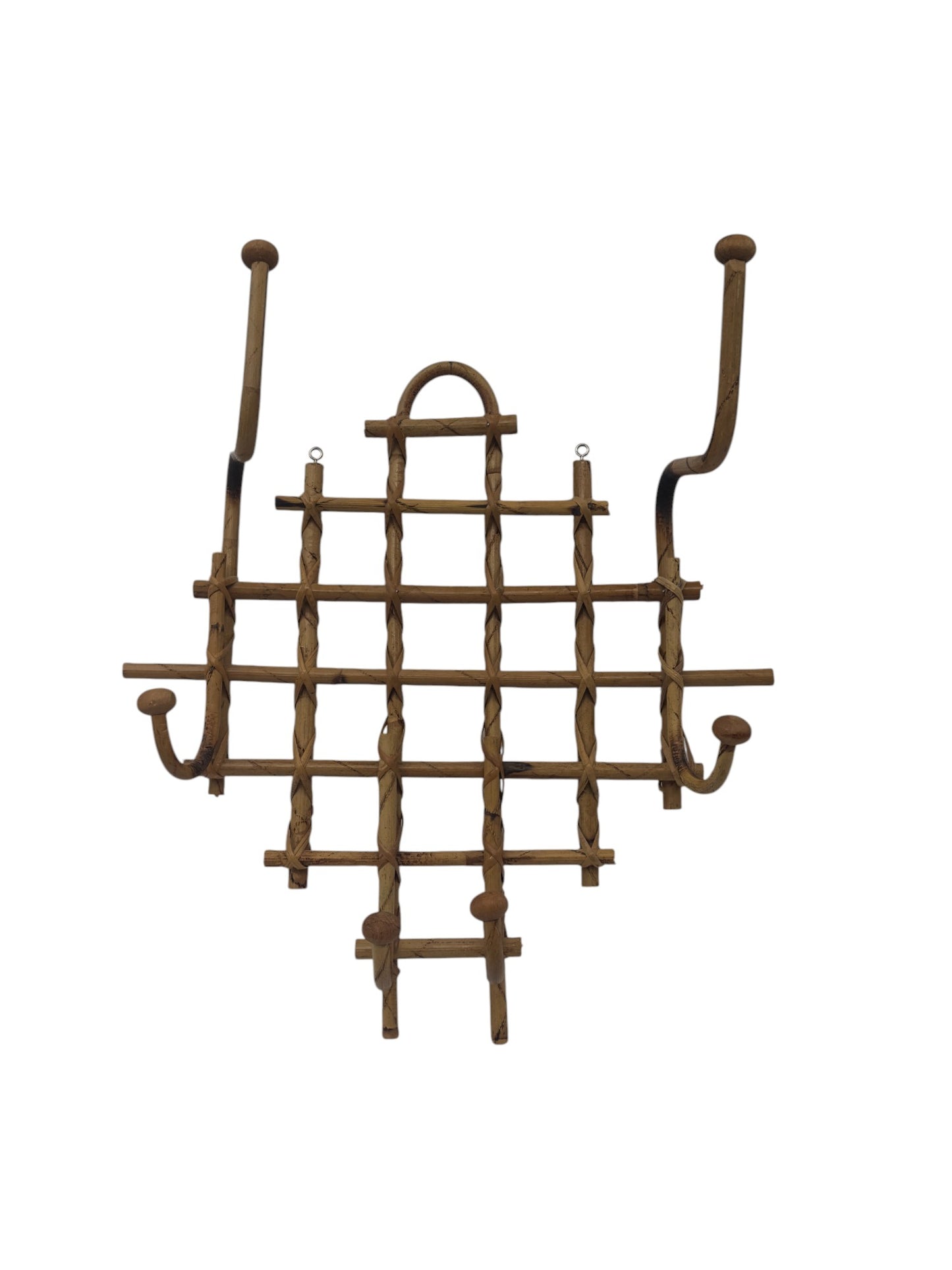 70s French Rattan Wall Rack