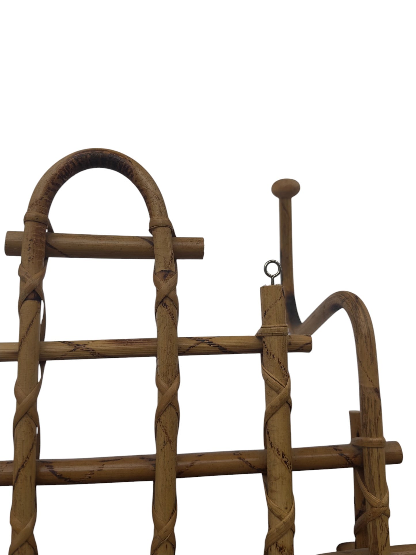 70s French Rattan Wall Rack