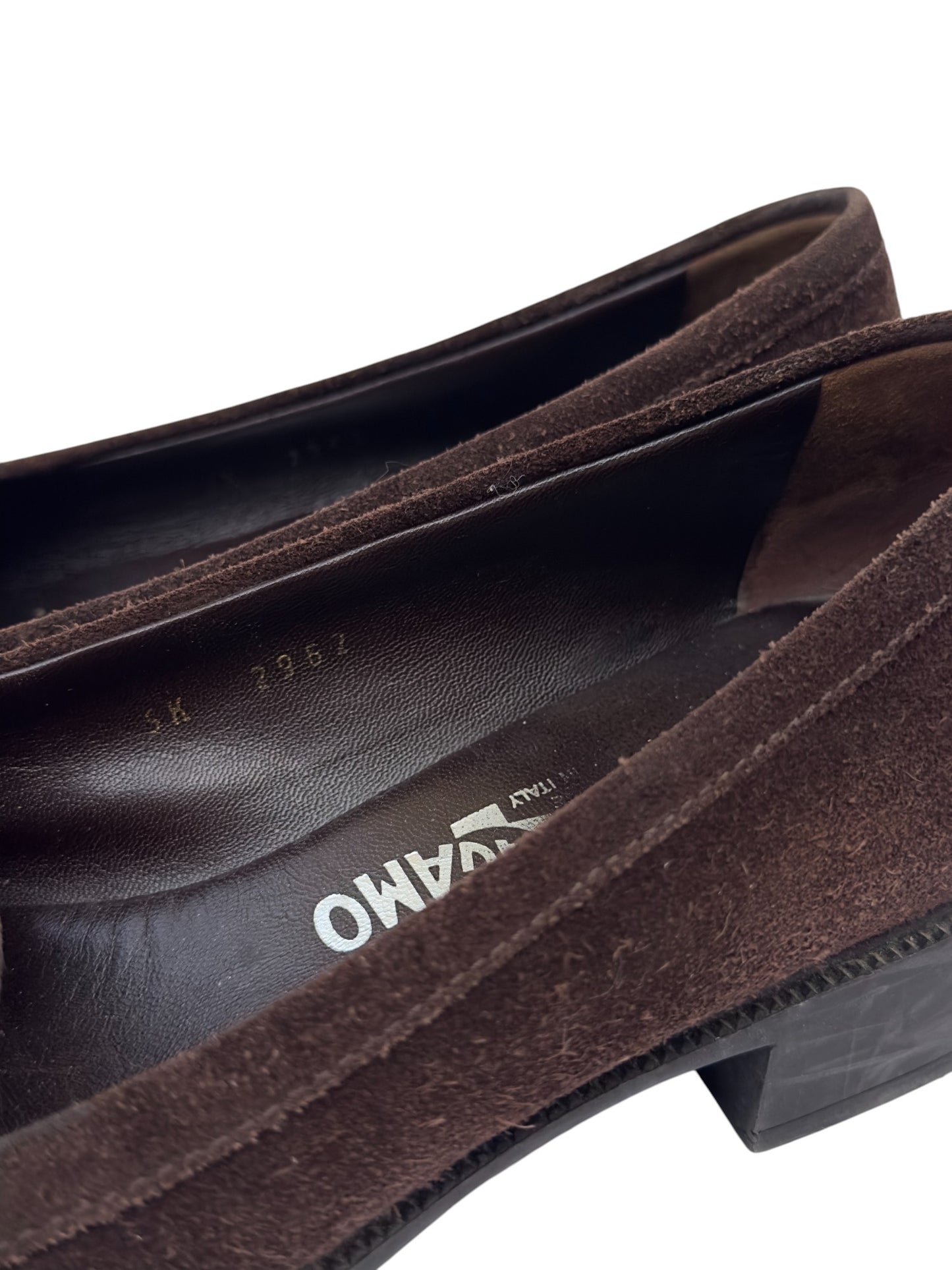 Suede Ferragamo Loafers, Size 8.5