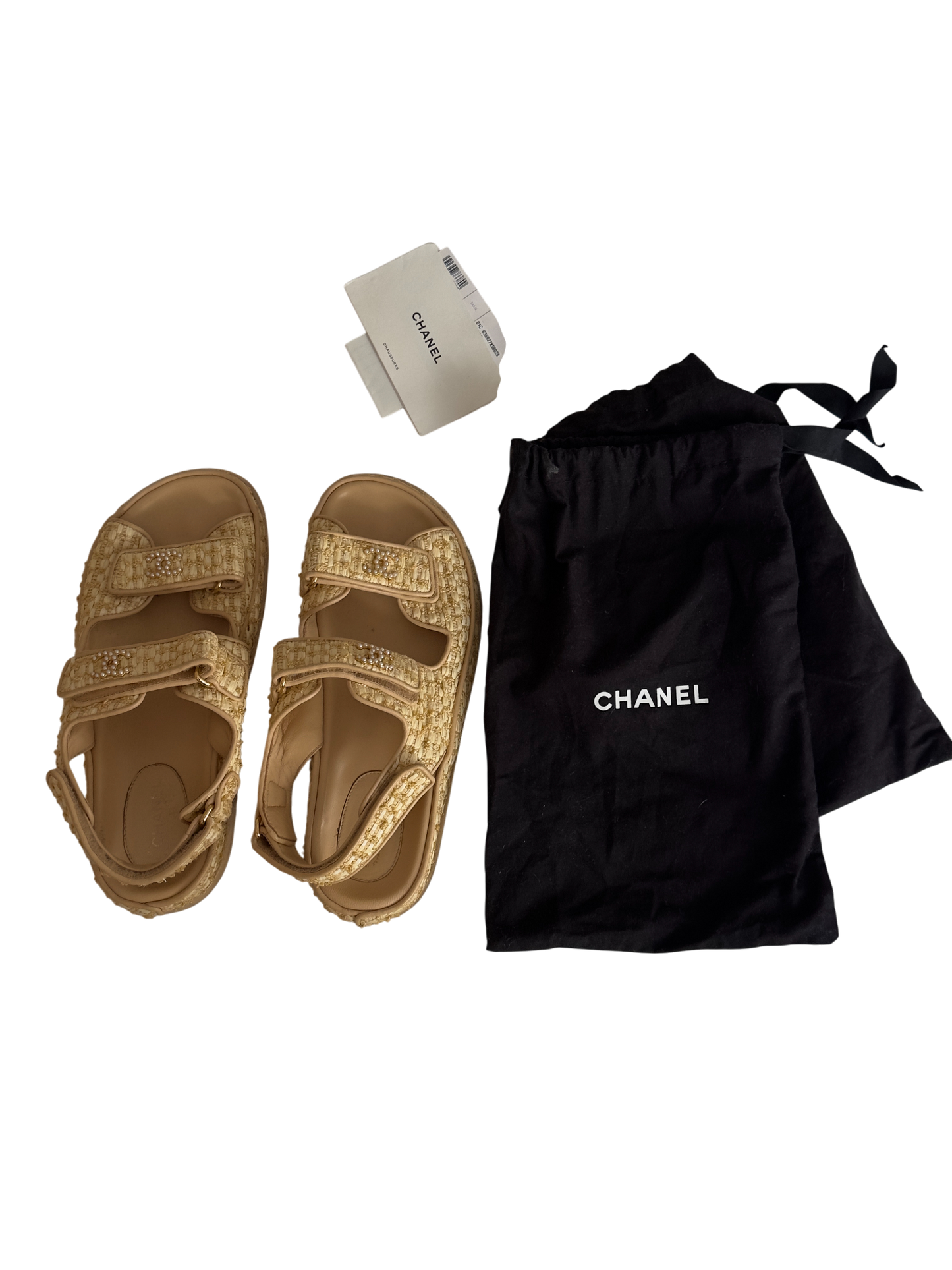 Chanel Raffia Dad Sandals, US 9