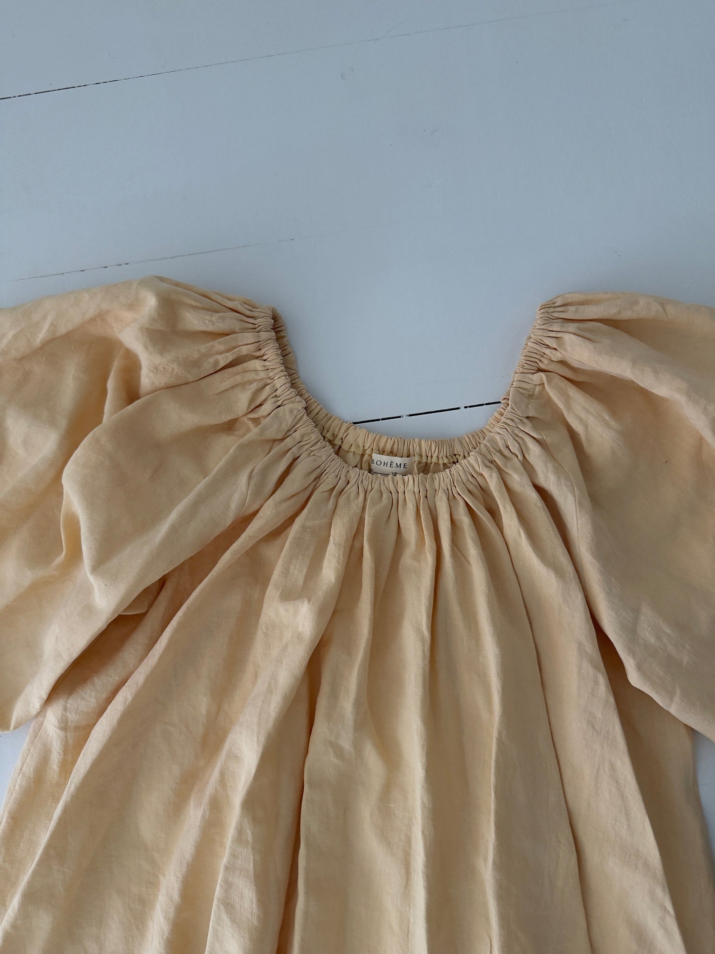 Apricot Linen Muumuu, Size 3/4