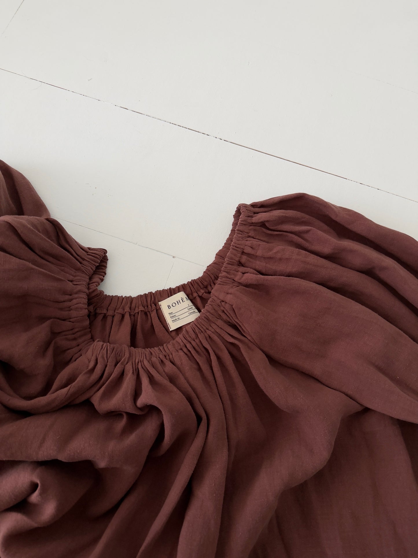 Brown Linen Muumuu, Size 1/2