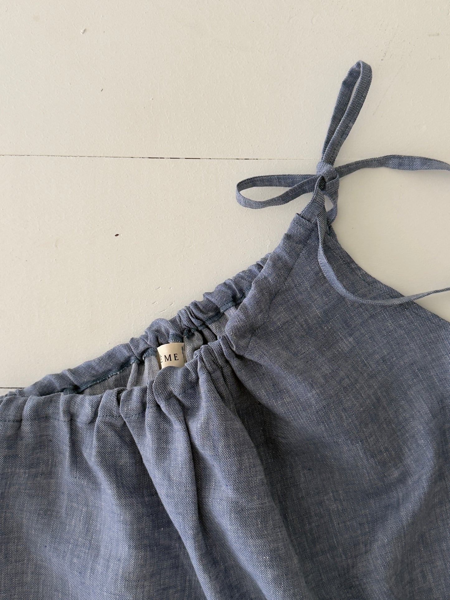Denim Linen Asymmetric Tank Size 1