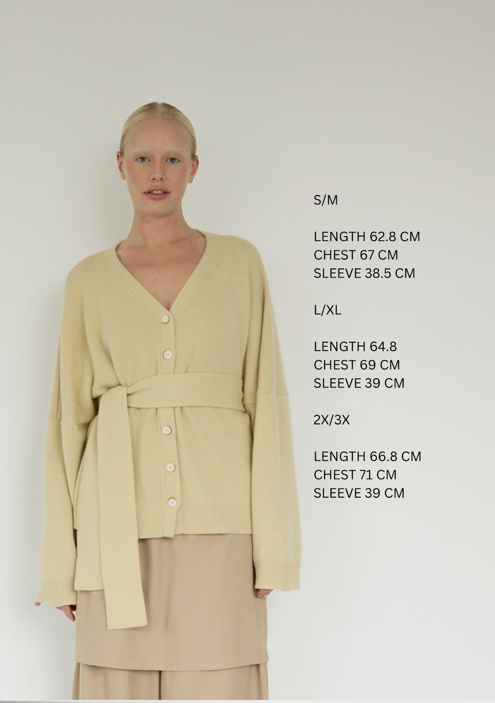 The Cashmere Cardigan, Wheat 2x/3x - last one