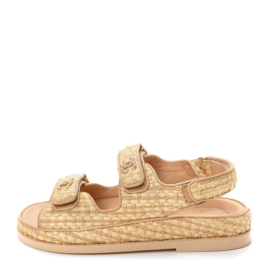 Chanel Raffia Dad Sandals, US 9