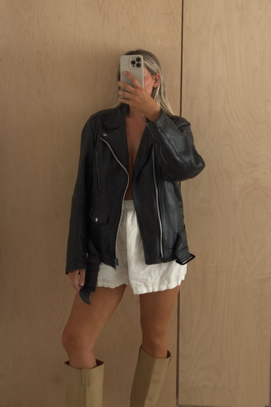 90s Leather Biker Jacket
