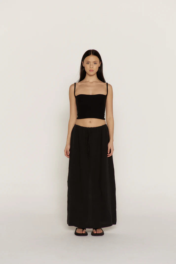 Black Linen Skirt, Size 2