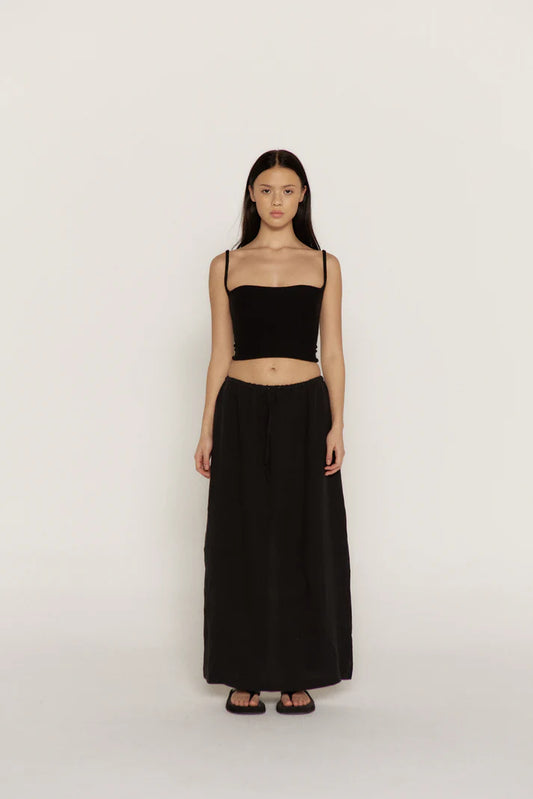 Black Linen Skirt, Size 2