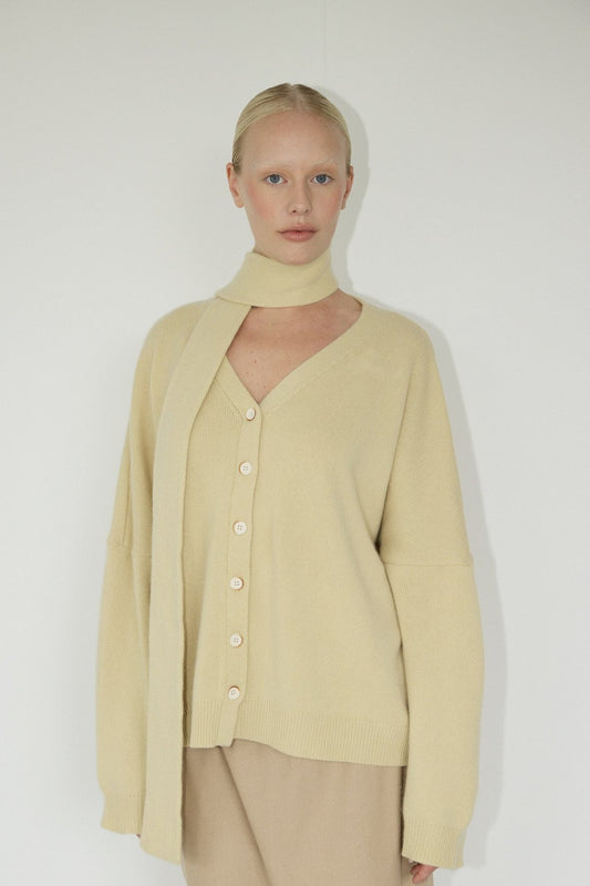 The Cashmere Cardigan, Wheat 2x/3x - last one