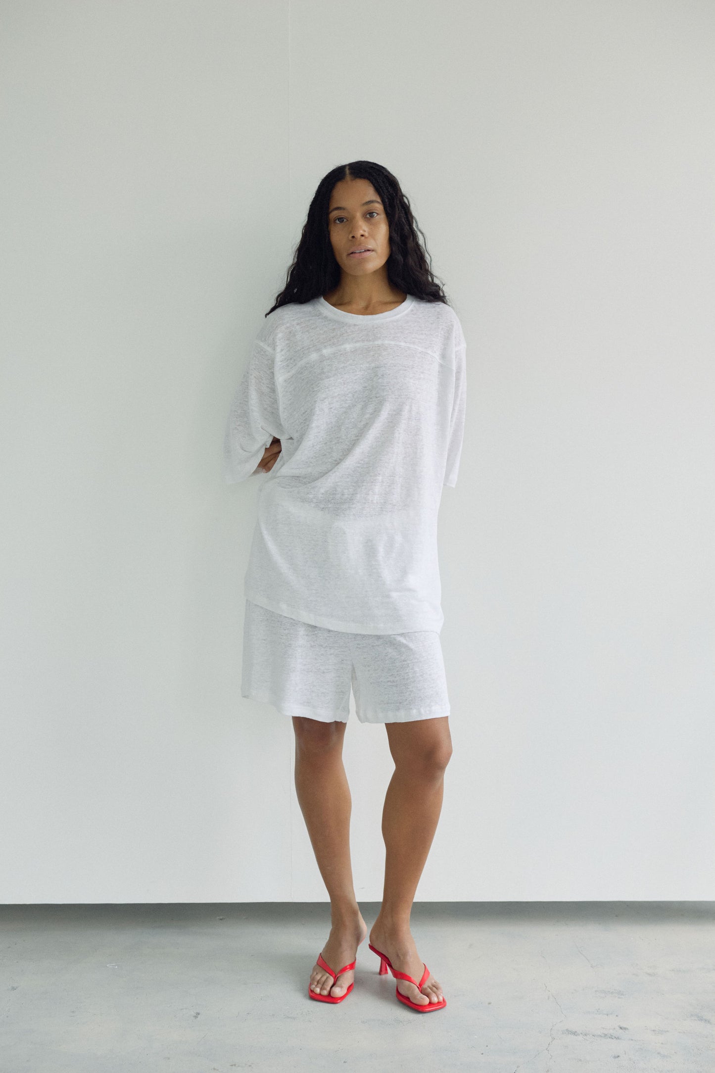 The Linen Boxer Short, White