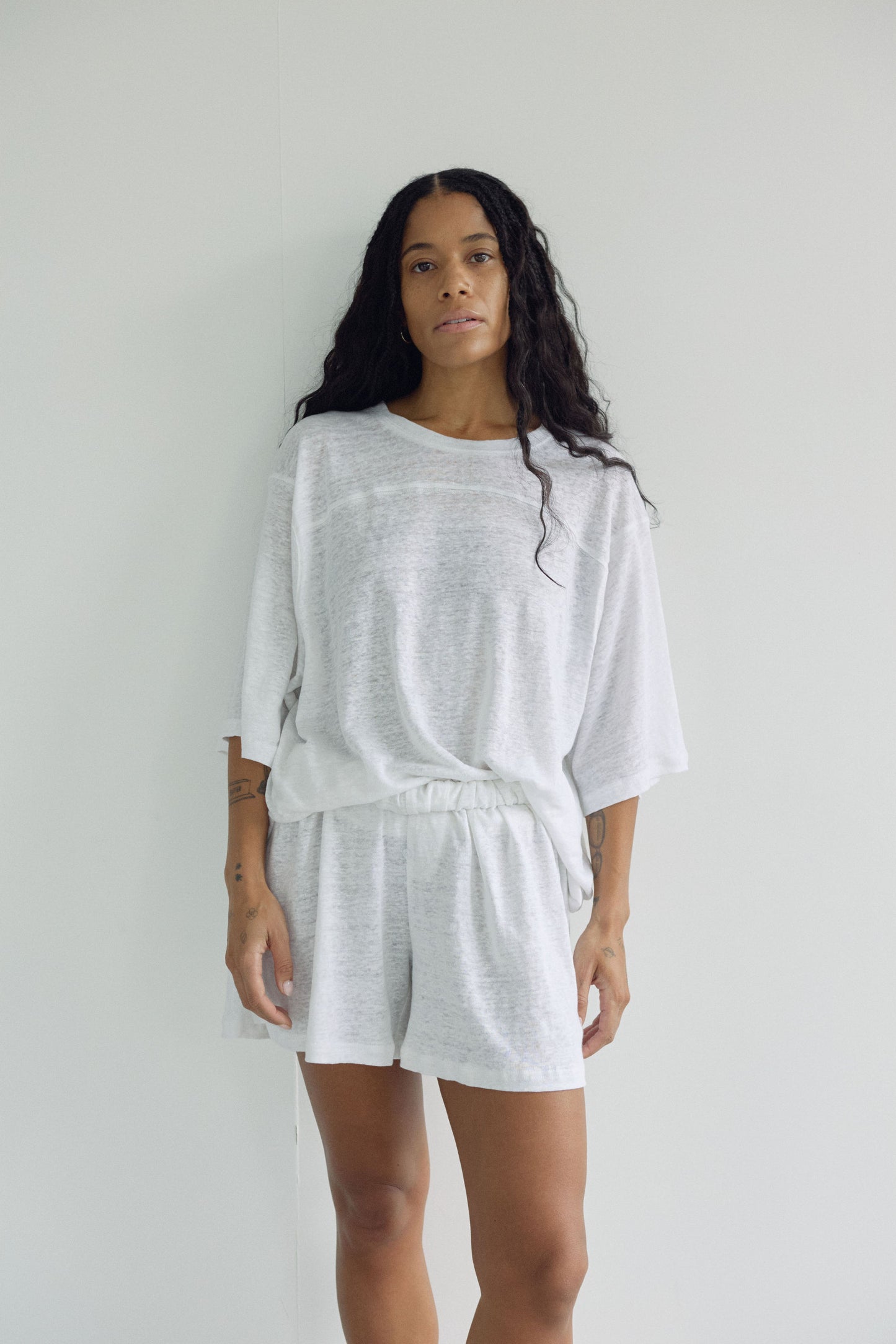 The Linen Tee, White