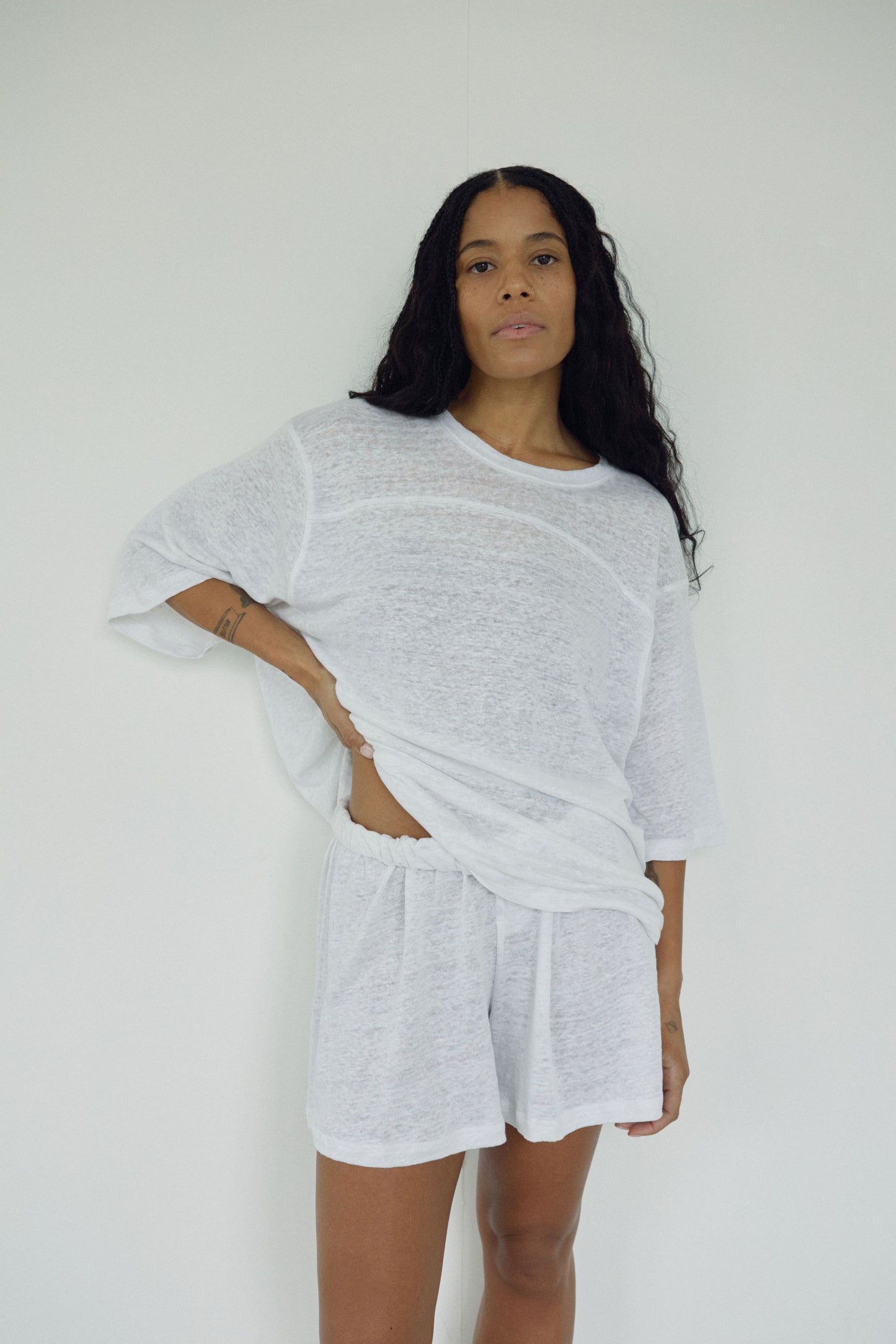 The Linen Boxer Short, White