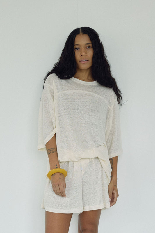 The Linen Tee, Milk