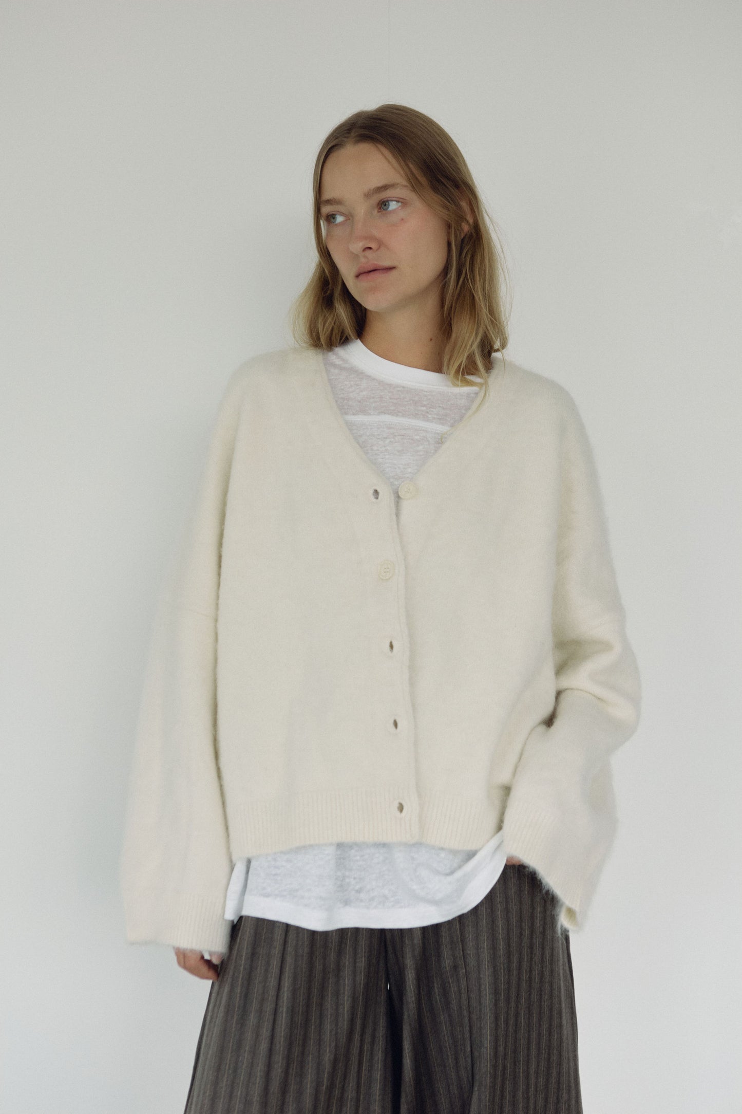 The V Neck Cardi, Milk