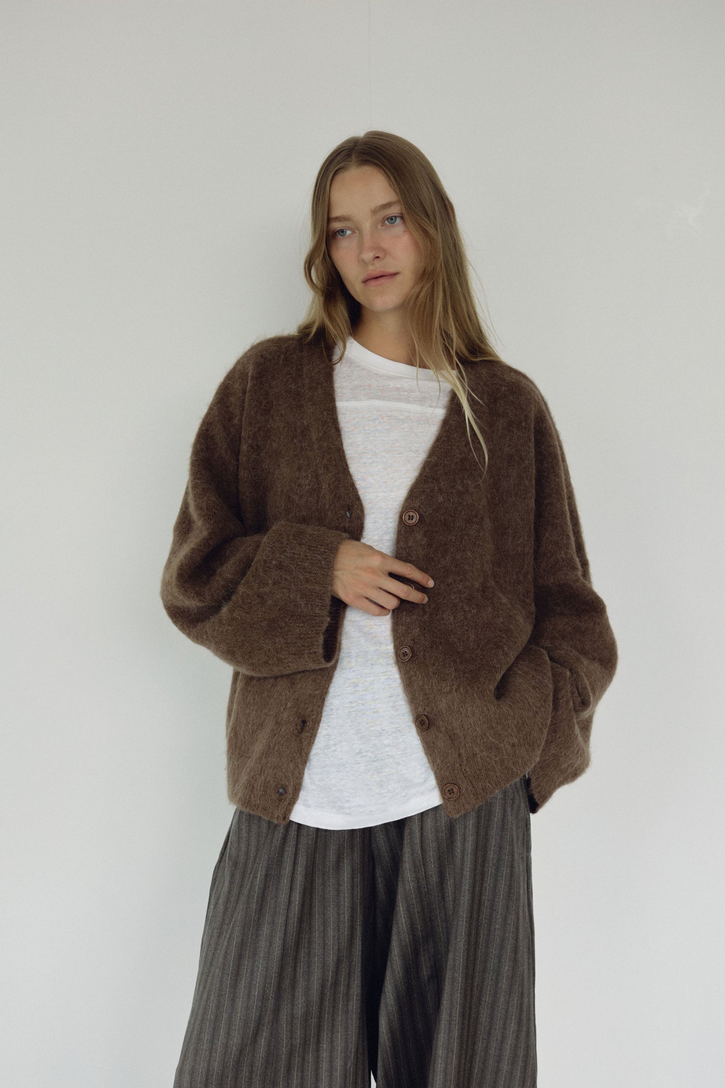 Umber V Neck Knit , L/XL Sample