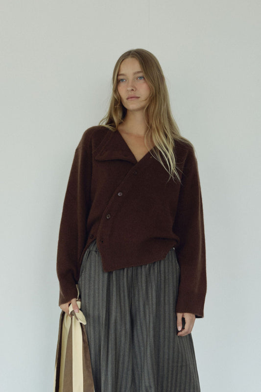 The Asymmetric Cashmere Knit, Espresso