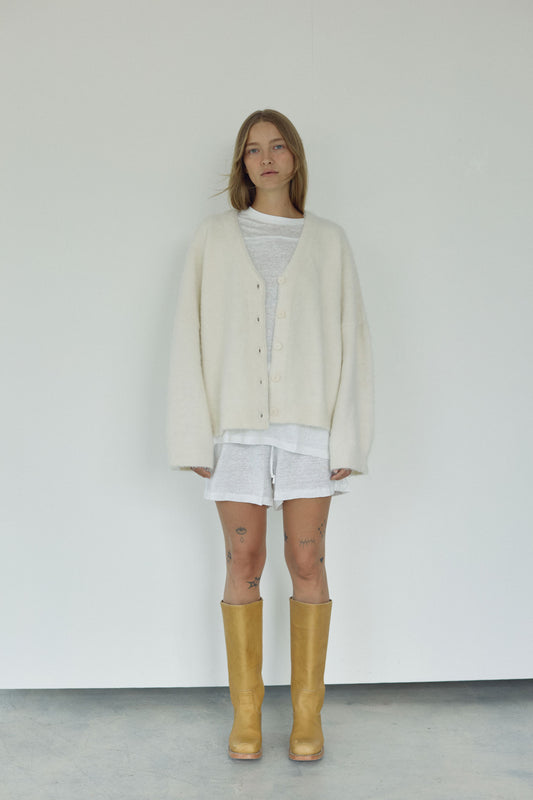 The Linen Boxer Short, White