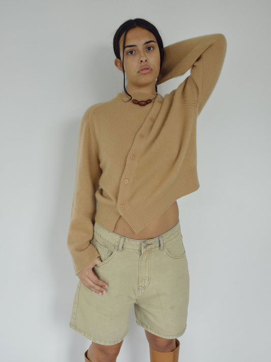 Cashmere Asymmetric Knit & Scarf, S/M Sample