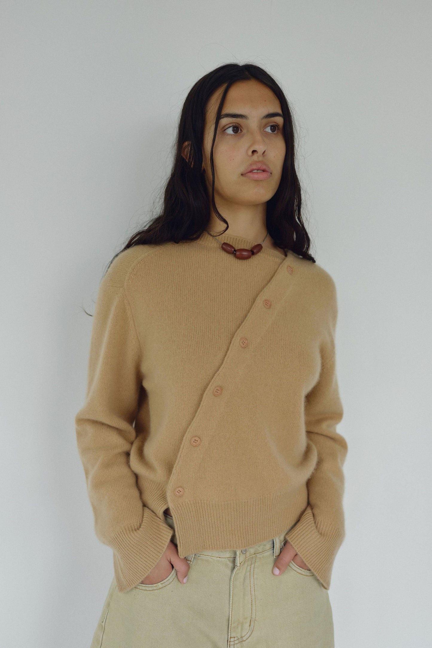 The Asymmetric Cashmere Knit, Toast