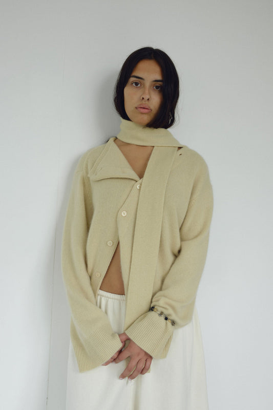 The Asymmetric Cashmere Knit, Wheat