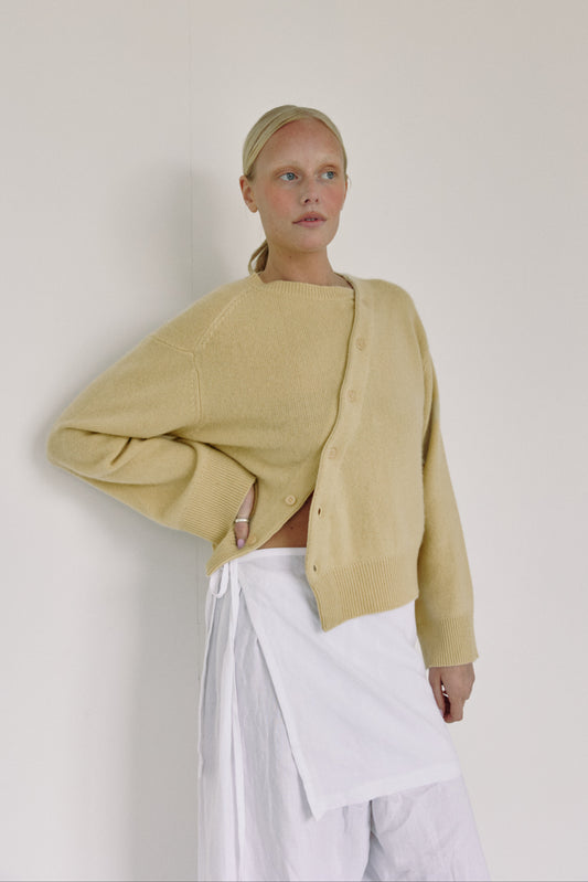 The Asymmetric Cashmere Knit, Wheat