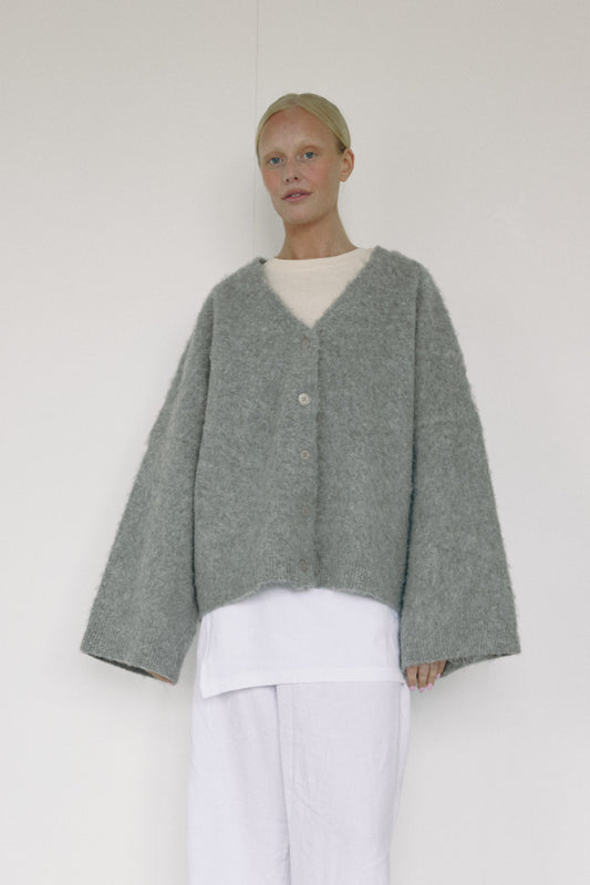 The V Neck Cardi, Grey