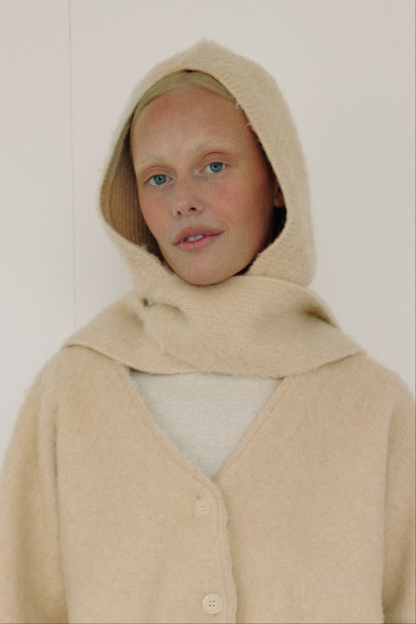 The Hooded Scarf, Cream