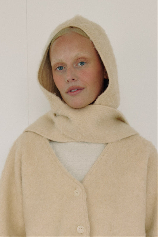 The Hooded Scarf, Cream