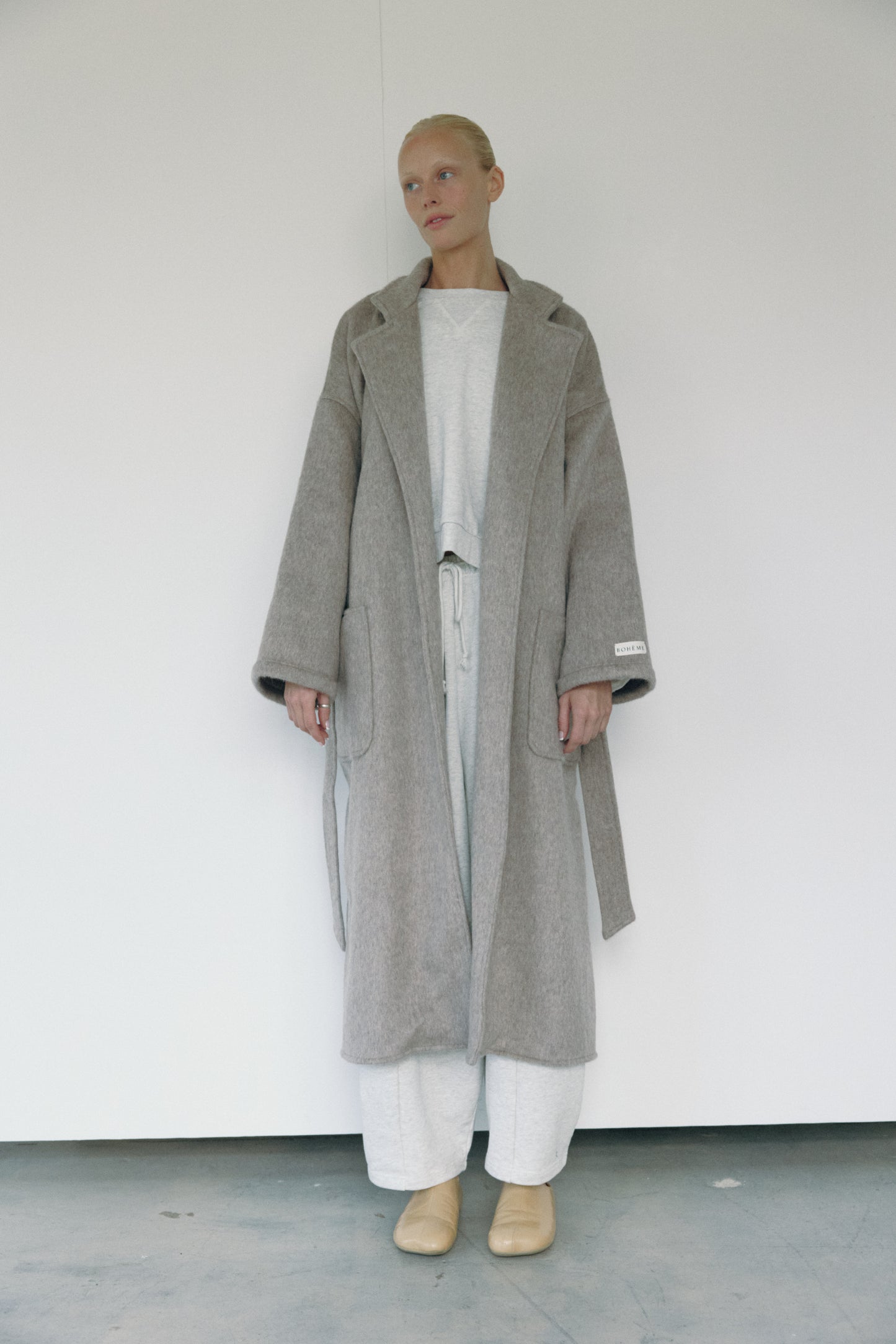 The Wool Wrap Coat - Taupe