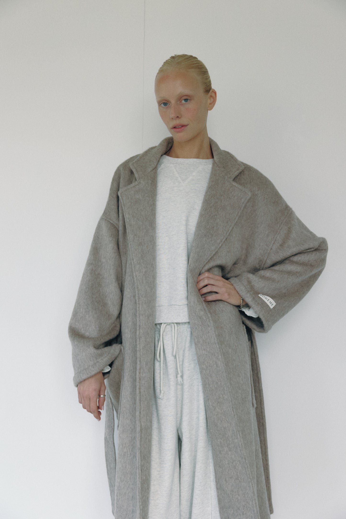 The Wool Wrap Coat - Taupe