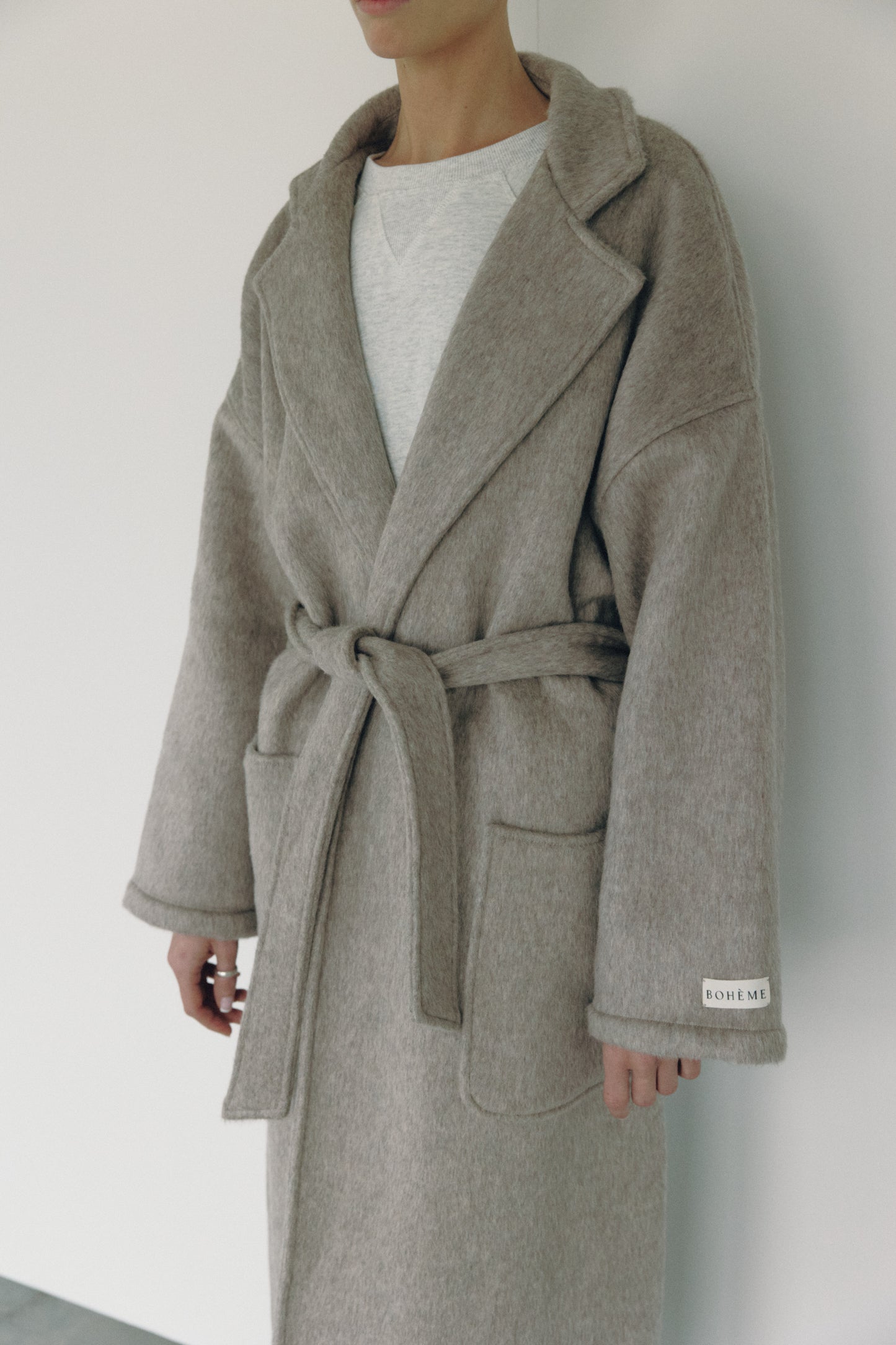 The Wool Wrap Coat - Taupe