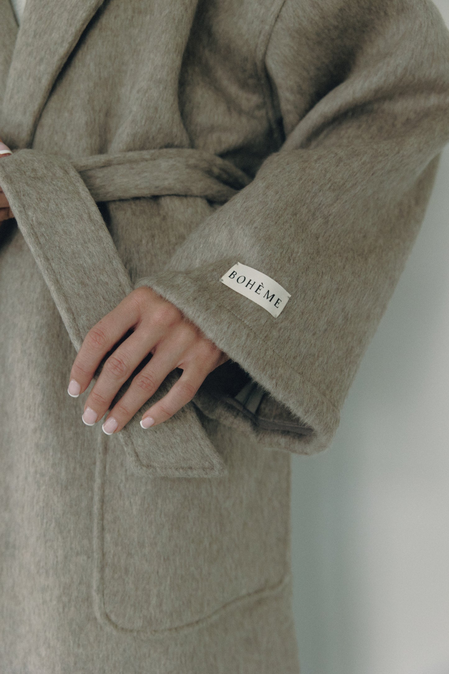 The Wool Wrap Coat - Taupe