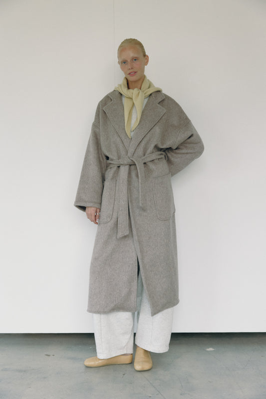 The Wool Wrap Coat - Taupe