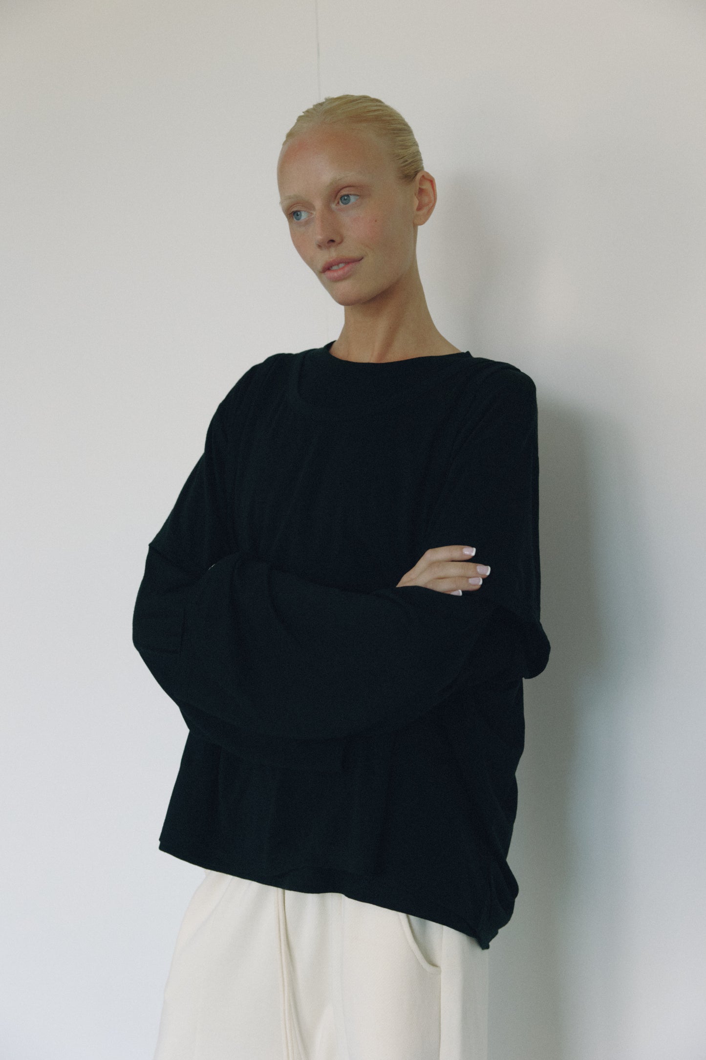 The Merino Wool Layered Tee, Black