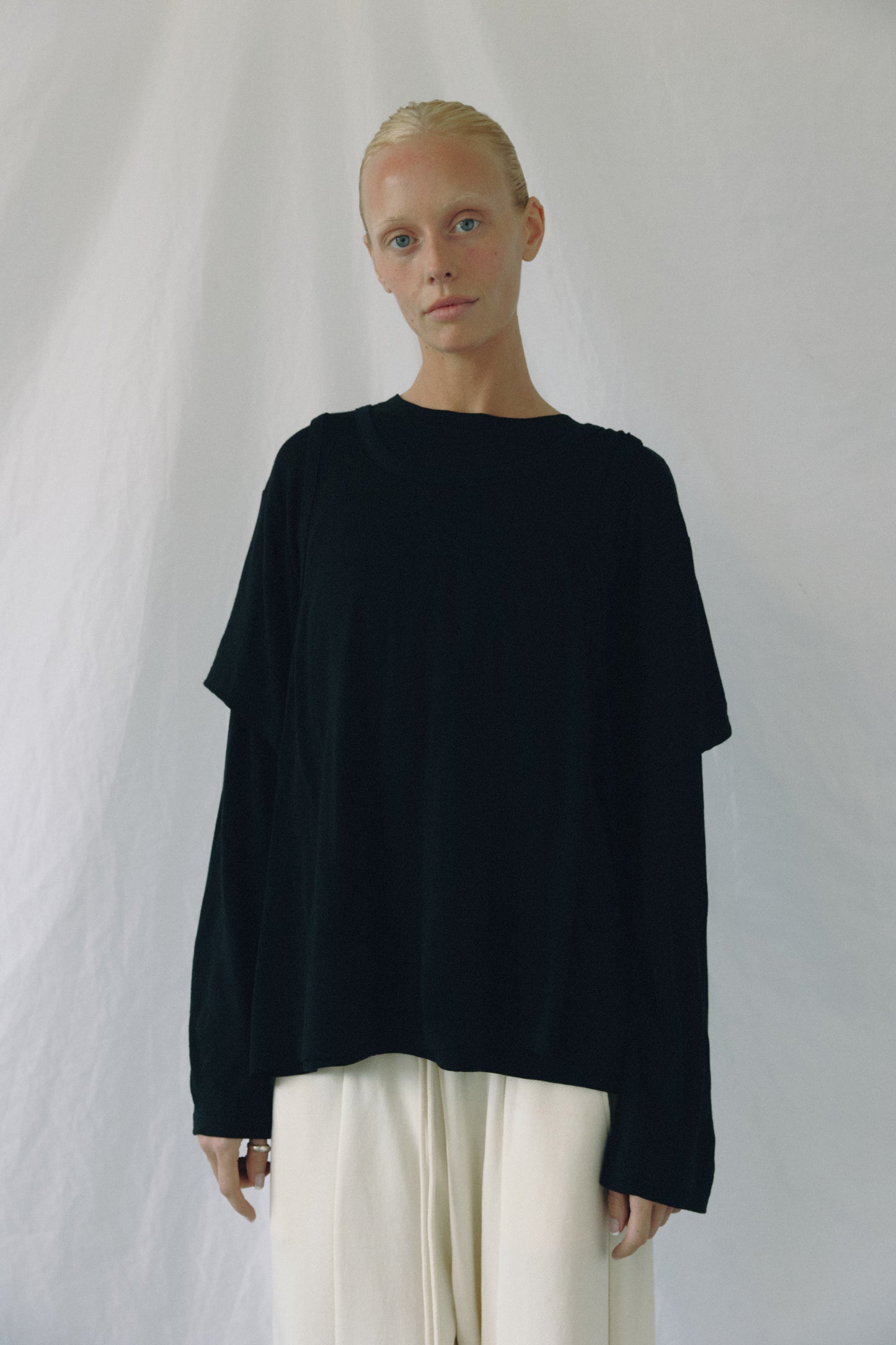 The Merino Wool Layered Tee, Black